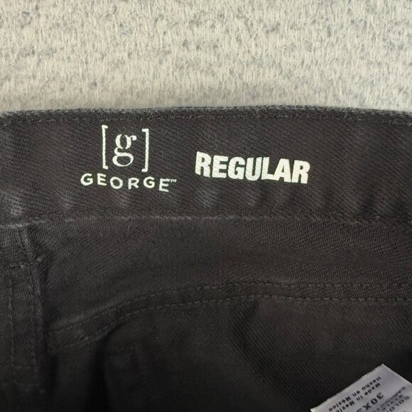 Mens Straight Leg Black Dark Wash Denim Size 30x32 Cotton Regular Fit Modern - Picture 5 of 6